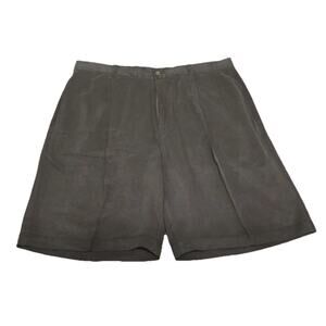 Tommy Bahama 100% Silk Shorts Size 36 Men's Twill Pleated Front Blue